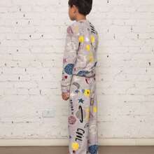 ***Check The Measurements Carefully*** Children's Pajama Set/Fleece Ultra Soft/Boy, Unisex. - Grey - View 5