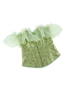 Top formal con corpiño de encaje, tirantes y cintura de jacquard para mujer, cinturón sin tirantes para banquete