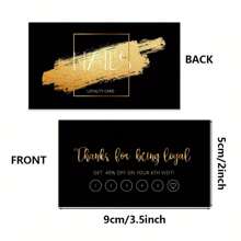 50PCS Premium Black English-Text Nail Care Reward Discount Cards For Corporate VIP Membership - one-size - View 4