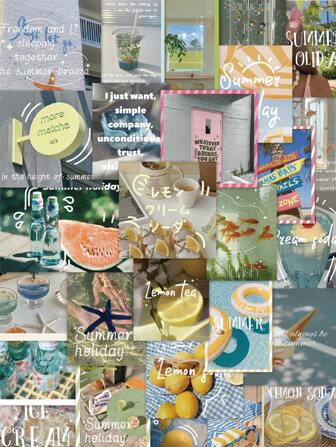 30 peças adesivos de paisagem fresca de verão verde menta, manual, laptop, capa para celular, bagagem, skate, capacete, adesivos decorativos, material escolar, volta às aulas