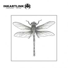 INKARTLINK Revolutionary Tattoo Technology, Semi-Permanent Tattoo, Dragonfly, Heart Tattoo, Temporary Tattoo, Waterproof, Authentic Tattoo Appearance, Botanical Tattoo, Hand Tattoo - Black - View 4