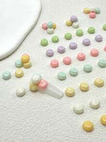30pcs Resin Macaroon Dessert Nail Art Decorations, Vibrant Colors, Beautiful Nail Accessories To Boost Your Mood
