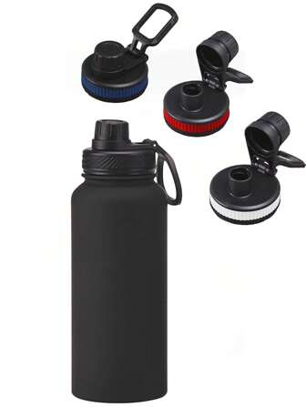 1 pieza Tapa de repuesto, se ajusta a botellas de agua de 12/16/18/22/32/40/64 onzas, boca ancha de 2.28", tapa de bebida reutilizable con tapa abatible, útiles escolares