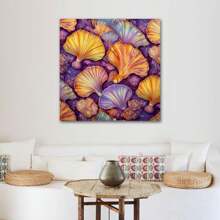 1 Piece Home Decor Wall Framed Canvas Sea Shell Pattern Home Decor Framed Canvas Wall Art Paintings For Living Room - Canvas Framed Print Wall Artworks Bedroom Decoration Office Wall Decor - Multicolor - View 5