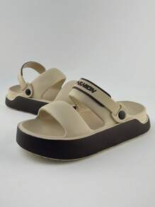 Thick-Sole Squish Feeling Men's Thong Sandals With Backstrap, Casual Wear, Driving, Sports, Beach