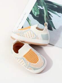 Infant Flat Loafrs,Male And Female Babies With The Same Style,A Combination Of Color Slip-On Design Simple Fashion Generous,Flat Shoes For Newborns - Apricot - View 6