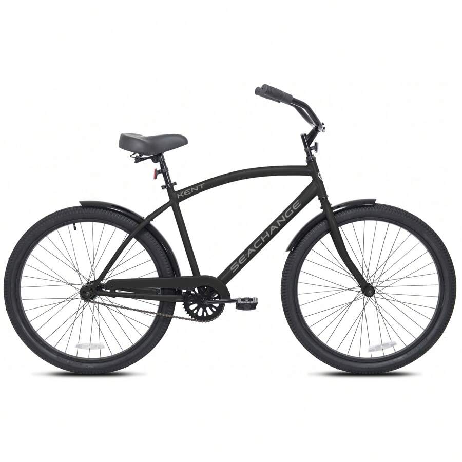 26"  Men's Seachange Beach Cruiser Bike, Black - Black - View 1