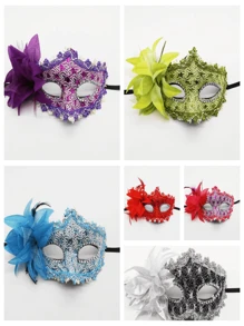 Modische, elegante und kreative Rose Spitzenmaske, schönes Design für Maskenball, Party, sexy Dessous Augenmaske, unisex, geeignet für alle Jahreszeiten, hergestellt aus ABS-Kunststoff
