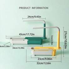 Organizador ajustable y telescópico para el fregadero con drenaje rápido y base antideslizante - Estantería de almacenamiento multifuncional para el fregadero de la cocina, encimera del baño, autocaravanas, cocina al aire libre y organización de espacios reducidos | Soporte expandible para esponjas