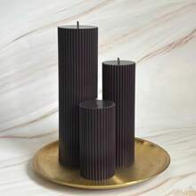 1支北欧复古高端圆柱形香氛蜡烛，适用于家居装饰、派对、餐桌装饰、节日礼物、晚餐、宴会/派对、放松/冥想、氛围照明。 - 黑色 - 查看 7