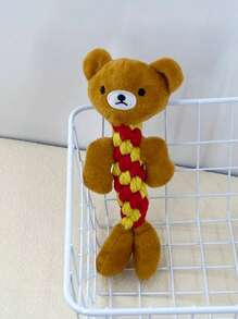 1pc Cute Animal Style Cat/Dog Lover Gift And Dog/Cat Mom Love Pet Plush Doll With Rope Twist Chew Doll For Interaction & Dental Care, Cat Lover And Cat Mom Love Dog Lover And Dog Mom Love Soft Plush Animal Doll