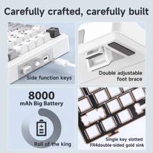 AULA F99 Custom Mechanical Keyboard 99 Key RGB Wireless Three-Mode Bluetooth 2.4 Gasket Construction Full Hot-Swappable Gaming Keyboard - Multicolor - View 9