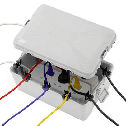 Weatherproof Electric Box For Outdoors 32 X 22 X 13 Cm IP54 Weatherproof Outdoor Outlet Cover Extension Cord Covers Protect Outlet Plug Timer Power Strip Holiday Light