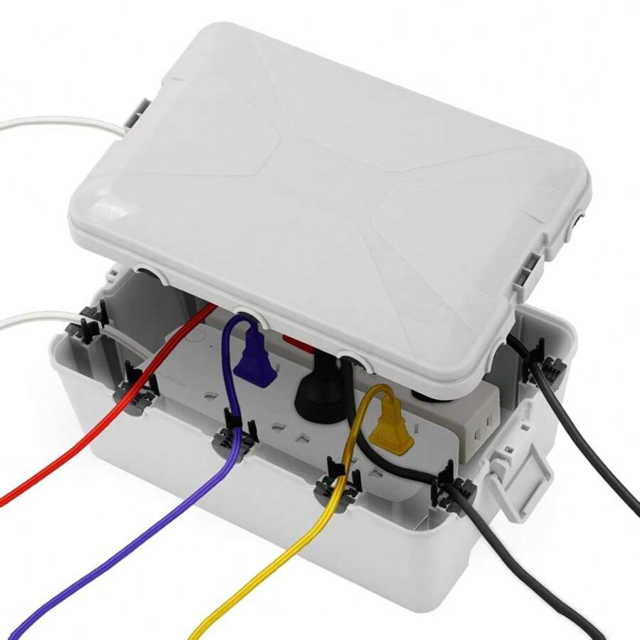 Weatherproof Electric Box For Outdoors 32 X 22 X 13 Cm IP54 Weatherproof Outdoor Outlet Cover Extension Cord Covers Protect Outlet Plug Timer Power Strip Holiday Light - Grey - View 1