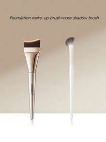 2支装粉底刷，超薄无粉扁平刷头，斜角新月形底妆刷，韩式遮瑕扁平刷头，液体粉底刷，高品质PBT纤维刷毛，浓密刷毛，化妆刷套装，化妆刷套装，化妆刷套装，全套化妆套装，化妆刷套装，全套化妆工具，刷子套装，化妆刷套装，化妆礼盒套装 - 彩色 - 查看 13