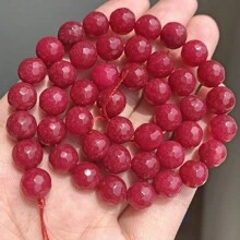 4-12 毫米天然宝石红色刻面玉髓珠 - 华丽的散装隔珠，适合制作珠宝 DIY 手链项链，非常适合女性工艺项目和礼物创意