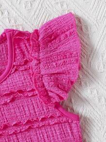 2pcs Girls' Basic Cap Sleeve Knitted Fabric Dress Set - Multicolor - View 5