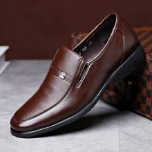 Men's Simple Business Casual Shoes A Slip-On Loafers - 棕色 - 查看 5