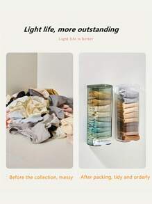 1pc Wall-Mounted Under Cabinet Organizer For Bras, Socks & Underwear - Transparent Plastic Hanging Storage Box With Multiple Compartments For Closet Organization, Closet Organizers And Storage