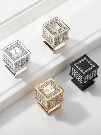 2pcs Contemporary Minimalist Drawer Handles, Nordic Style Sieve Shaped Single Hole Luxury Gold Closet Cabinet Door Knobs, Small