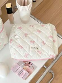 3-Piece Makeup Tool Storage Set 3-Piece Quilted Cute Style Cosmetic Bag Travel, College Dormitory, Bathroom Toiletry Bag Large Capacity Portable Cosmetic Bag Girls Gift Travel Essentials Holiday Essential Cosmetic Bag Beauty Makeup Bag
