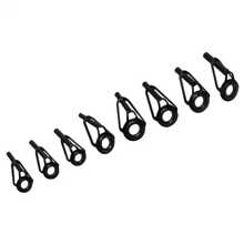 8pcs/Pack Ceramic High Carbon Steel Top Ring Guide Eye Set - Essential Lure Rod Accessories For Smooth Casting And Increased Durability - Black - View 7