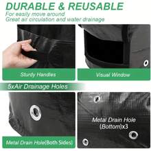 10-Gallon Potato Growing Bags, Planter Bags With Lid And Handles For Potatoes, Carrots, Tomatoes And Onions