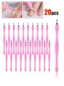 100 piezas Cortador de cutículas con forma de V, horquilla con forma de V para cutículas, eliminador de cutículas, herramienta de doble cabeza en forma de V para el cuidado de uñas y pies, herramienta de cuidado para el hogar y el salón de uñas. 90/80/70/60/50/40/30/20/10/1 pieza