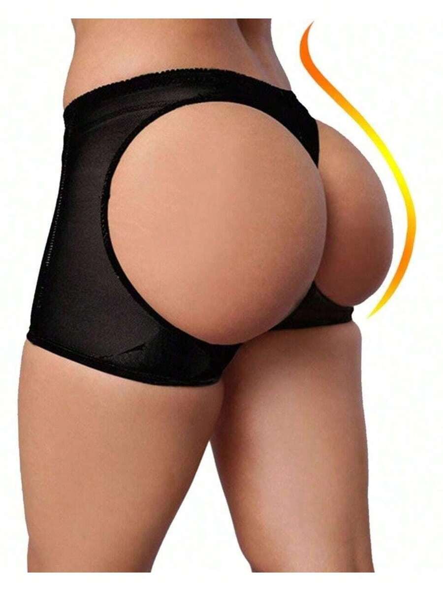 Women Hip Shape Wear Tummy Control Butt Lifter Panties, Hollow Body-Shaper High Waist Shapewear, Slimmer Boyshort Underwear - 黑色 - 查看 1