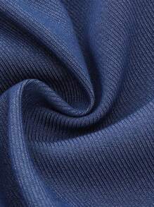 2 件套小女孩甜美 3D 花卉领无袖上衣和蝴蝶结刺绣薄纱裙套装，夏季 - 藍色 - 查看 4