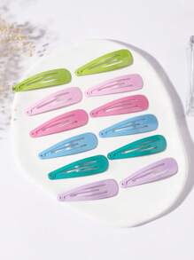 30pcs Candy Colors Butterfly Clips, Simple Rainbow Oil Drop Hair Clips, Cute & Sweet For Girls