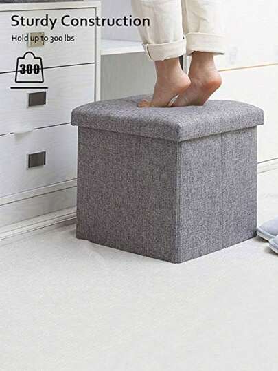 1pc Creative Storage Box, Designed As Storage Box And Stool, Multifunctional For Adults, Foldable Fabric Sofa, Shoe Bench, Aesthetic Room Decor, Home Decor, Minimalist Multipurpose For Space Saving, Kitchen, Bathroom, Bedroom, Household Storage