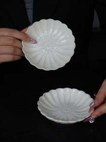 1/2/4 件陶瓷花卉图案调味品/蘸酱碟，复古风格调味品/莎莎酱/酱油/芥末酱托盘，多功能调味品盘，学校用品 - 多 - 查看 7