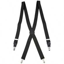 Status 1.25" Y-Back Clip End 54" Suspenders, Poly Elastic Material, 100% Genuine Leather Tabs, Nickel Hardware, Nylon Insert, 1 Piece, 9 Colors