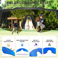 KAPVOE Polarized Fishing Glasses Kids Cycling Glasses Boys Girls Sports Glasses Children MTB Mountain Road Bike Outdoor Sports Tr90 Frame Glasses Camping, Running And Surfing Glasses - 02 - 查看 3