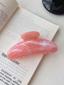 新款高端大理石纹理发夹，大号夹子，适合优雅的盘发发型，多功能半圆形新月发饰发爪夹 - 彩色 - 查看 20