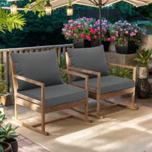 Outdoor Seat Cushion Set Waterproof & Fade-Resistant Patio Chair Cushions With Removable Cover, Deep Seat & Back Cushion Outdoor Patio Furniture Non-Slip Straps & Handle For Garden, Deck, Porch, Sofa Chair Cushion Set - Xám - Xem 8
