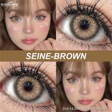 EYESHARE 1Pair Colored Contact Lenses For Eyes Fashion Blue Eye Lenses Soft Black Contact Gray Beautiful Pupils Yearly Beauty Makeup Colorful Lenses 14.0 Mm