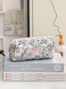 3Pcs Personalized Ditsy Floral Cosmetic Bag Set, Large Capacity Portable Travel Toiletry Bag, Cute Makeup Organizer, Customized Letter Grooming Pouch, Embroidered Beauty Bag, Suitable For Bridesmaid, Mom, Birthday, Friends, Christmas/Holiday Gift, Anniversary, Valentine's Day, Mother's Day - Multicolor - View 6