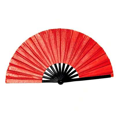 Leque Grande Carnaval Cores Glitter Resistente Dança Faz Barulho Kung fu Tai Chi Chuan