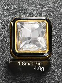 8 pièces/set Boutons carrés en métal avec faux cristaux et pierres précieuses, polyvalents pour chemises, cardigans, pulls, vestes, décoration, artisanat DIY, couture, bijoux, sacs