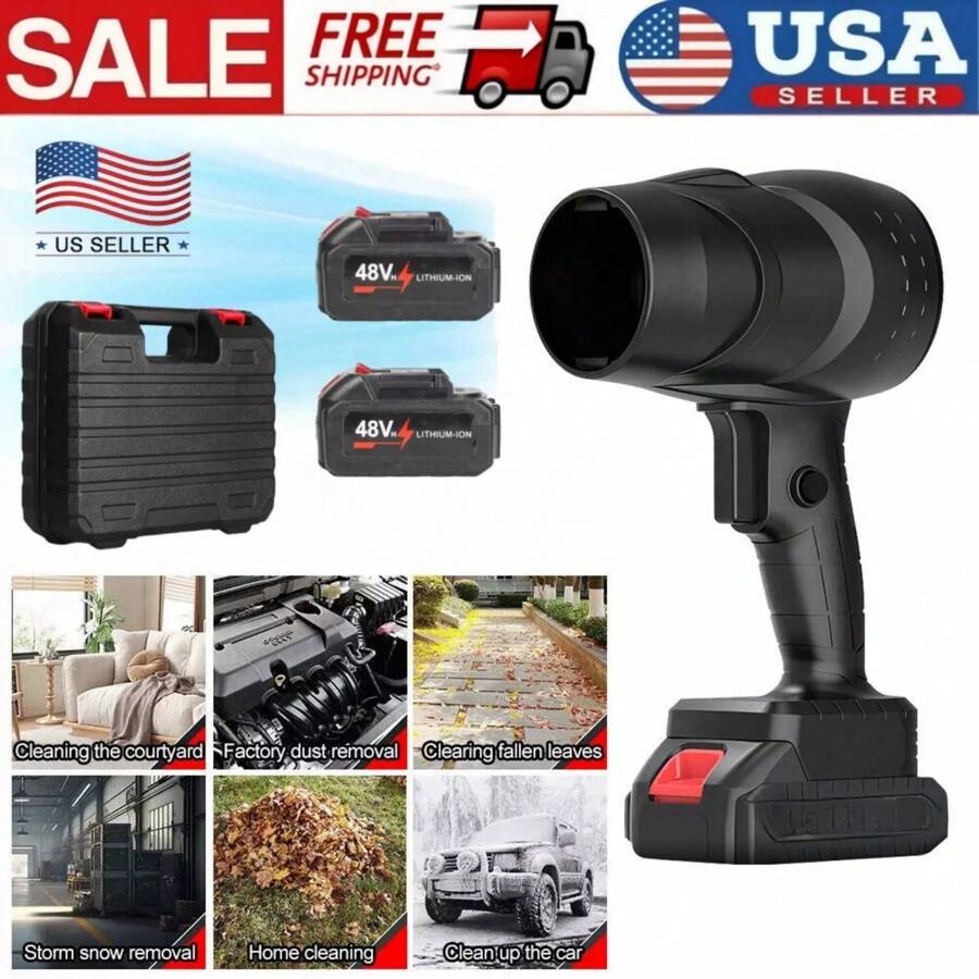 Jet Dry Mini Blower 35000RPM Air Blower Super Fan Turbo Battery Powered Portable, For Car Drying, Cleaning - US A Type Plug(110-127V) - View 1