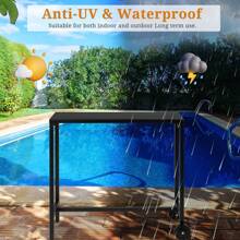 SYMCAVE 40" Outdoor Bar Table With Wheels, Rectangle Narrow Counter Height Table, Ideal Bar Height Table For Balcony Patio Garden Yard Poolside, Black