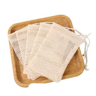 Bolsa para guardar jabón triturado (1/2/3/4/5 piezas), herramienta de limpieza para el baño, bolsa para recoger jabón triturado, bolsa para espuma, soporte para esponja de lavado facial, universal para todas las estaciones, ideal para la vuelta al cole.