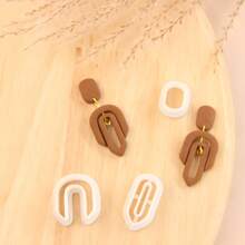 3 chiếc khuôn cắt đất sét polymer trưởng thành, khuôn cắt đất sét polymer tròn để làm khuyên tai, khuôn cắt đất sét rỗng cho khuyên tai - trắng - Xem 3