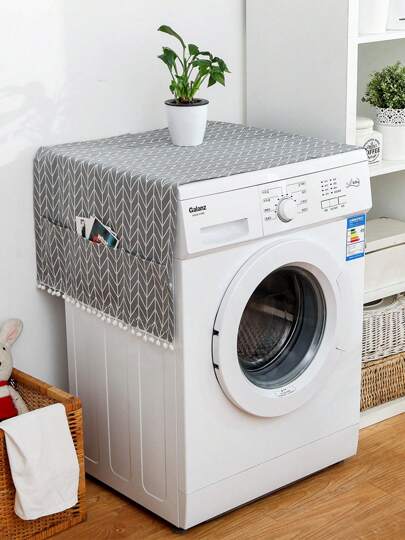 1 件植物印花洗衣机防尘罩，厨房装饰，家居用品，母亲节礼物，卧室装饰，花园，厨房装饰，夏季，海滩，旅行必备，房间装饰，软萌，毕业季