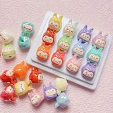 10/20pcs Resin Cute Character Charms, DIY Jewelry Making Beads For Artwork And Sewing, Assorted Colors - 20PC - Xem 6