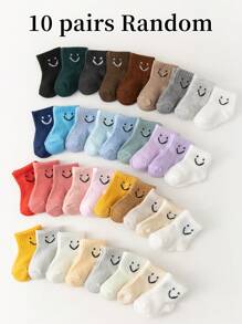 10 Pairs Baby Smiling Face Socks, Suitable For 0-8 Years Old Children - Multicolor - View 13