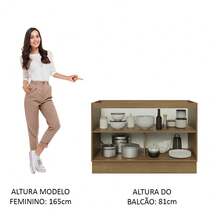 Gabinete Bajo Cocina Madesa Lux 120cm Sin Encimera Marrón/Gris 01 - Marrón y Gris - Ver 5