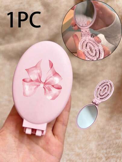 Printed With Peony Flowers Initials A-Z Portable Hollow Comb Makeup Mirror Integrated Portable Folding Mirror Comb And Makeup Mirror - Portable, Desktop, Modern Travel Beauty Tools, Folding Comb With Makeup Mirror,Hair Brush,Slick Back Brush,Styling Brush,Curly Hair Brush,Edge Brush,Hair Comb,Brush Hair,Hair Brush Set,Comb Hair,Comb For Curls,Detangling Brush,Hair Brush For Women,Hair,Travel,Hair Products,Hair Tools,Hair Stuff,Barber,Barber Accessories,Barbershop,Hairdressing Equipment